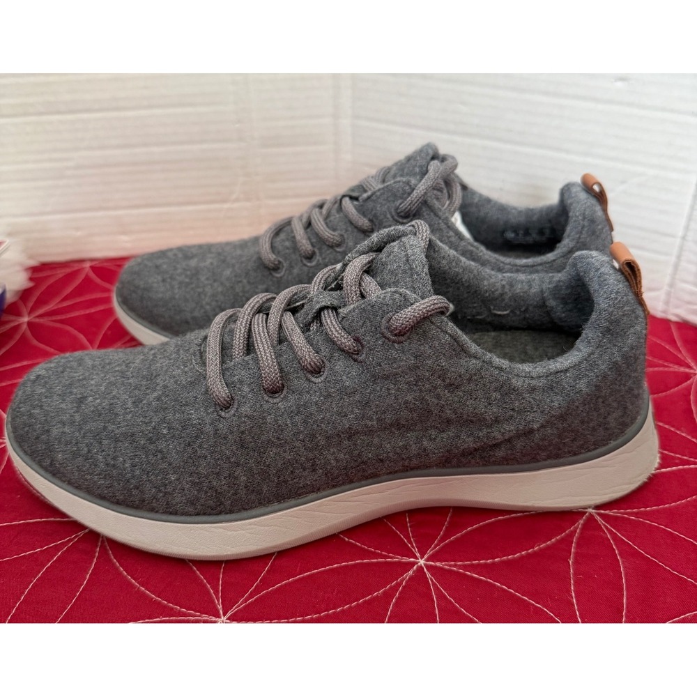 Dr Scholls Freestep Gray Wool Sustainable Lace Up Sneakers Walking Shoe Size 10